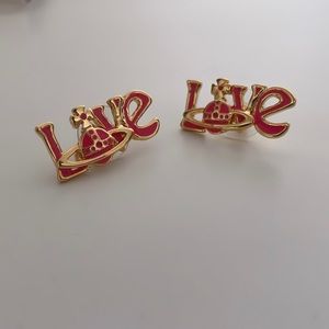 vivienne westwood pink love earrings